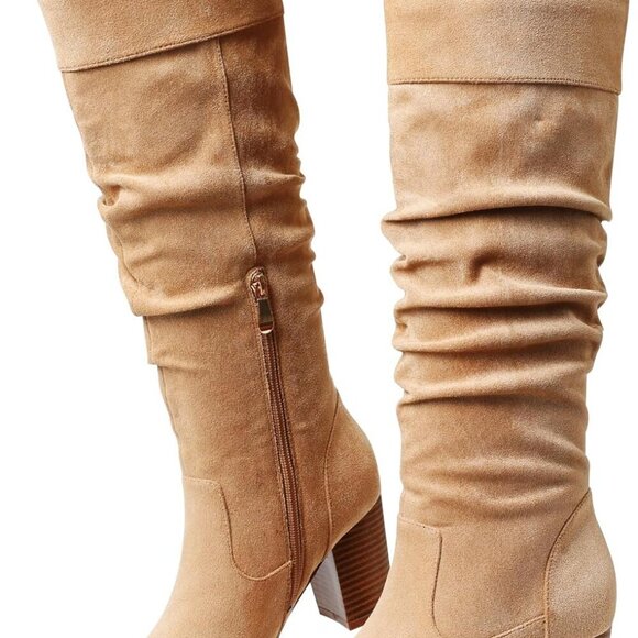 New Suede Designer Women's Western Boot in Apricot Size 6